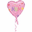 Balon Love You Mum - Kocham Cię Mamo - Serce 43 cm