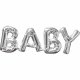 Balon Napis BABY (Dziecko) - srebrny kolor 63 cm x 22 cm