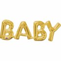 Złoty napis BABY (Dziecko) z Balonów - 66 cm 22 cm