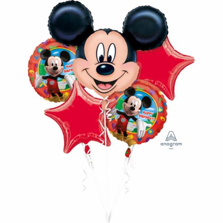 Bukiet balonów foliowych Myszka Mickey - Zestaw 5 balonów