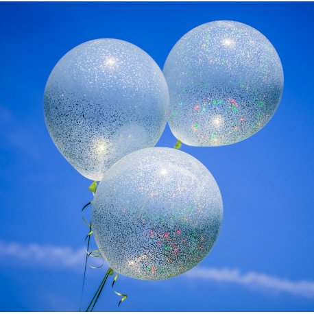 Duży balon przeźroczysty z brokatem - 18 cali, ślicznie połyskuje