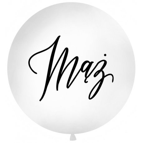 Balon Gigant Ślubny z napisem 'Mąż' - średnica 100 cm