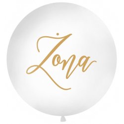 Balon Ślubny - złoty napis 'Żona' - średnica 100 cm