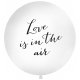 Love is in the Air - biały balon Gigant z czarnym napisem - 100 cm