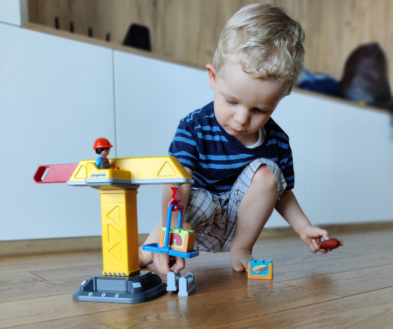 Playmobil 70165 - seria 1.2.3 - Dźwig budowlany - wspiera rozwój motoryczny dzieci