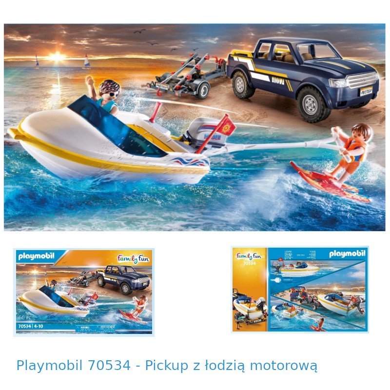 Playmobil 70534 - Pickup z łodzią motorową