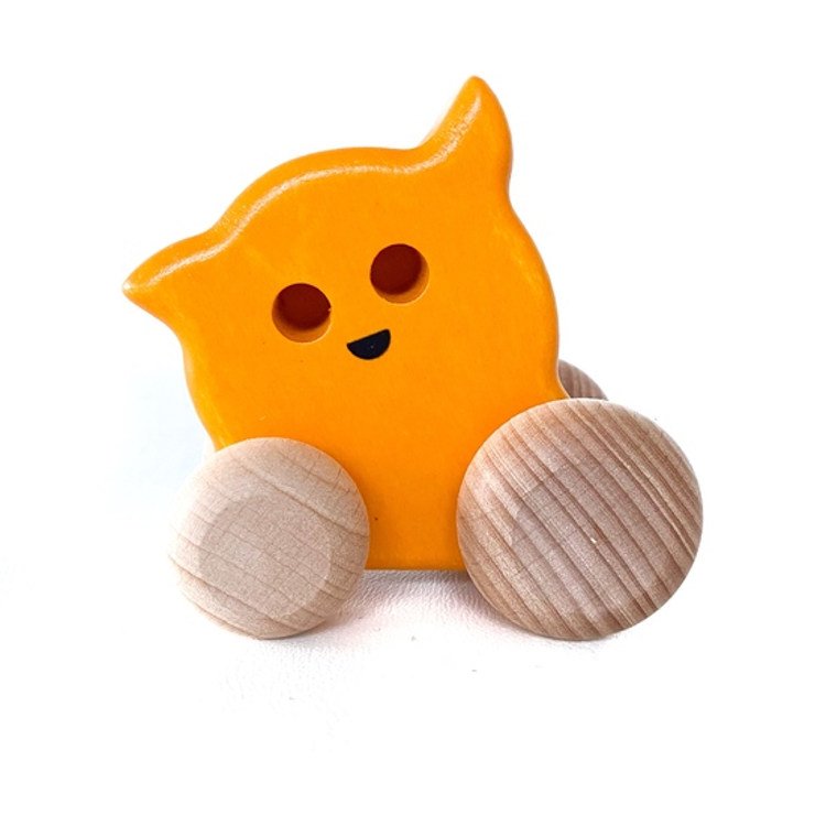 Drewniany duszek - Zabawka w kolorze pomarańczowym - Bajo 27050