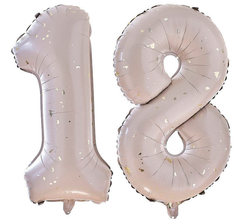 Ginger Ray - Eleganckie balony cyfry na 18 urodziny - złote plamki