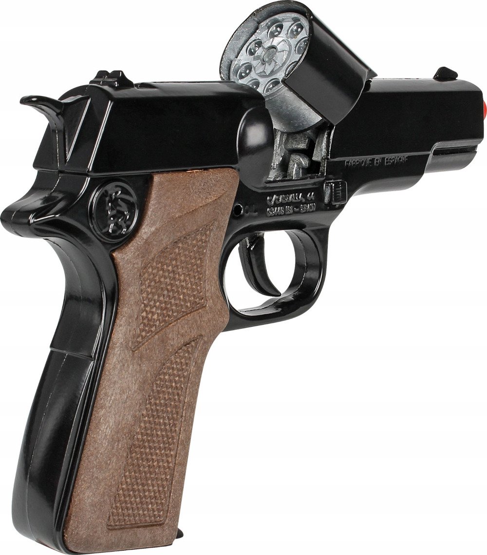 Gonher 125/6 - Metalowy pistolet na kapiszony, 8 strzałowy