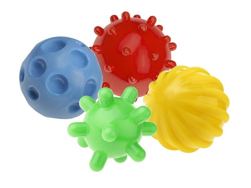 Piłki sensoryczne dla niemowląt - 4 sztuki - Tullo 459